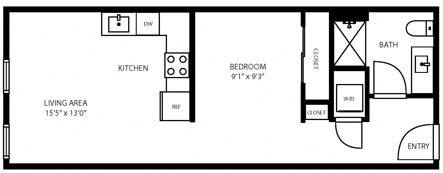 Alcove Studio (A) floor plan